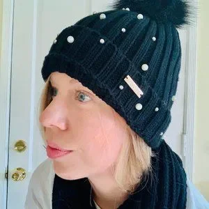 Kensie | Accessories | Pompom Beanie And Scarf Set Black 
